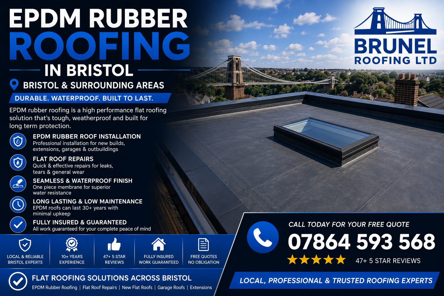 EPDM Rubber Roofing in Bristol — Brunel Roofing Bristol