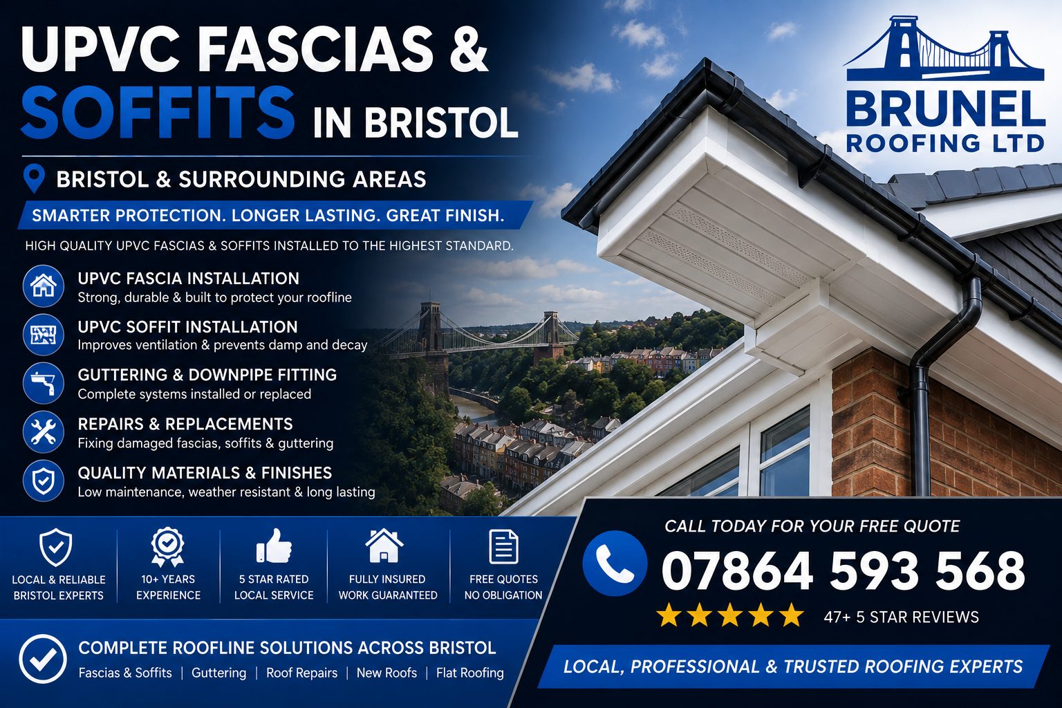 UPVC Fascias and Soffits in Bristol — Brunel Roofing Bristol